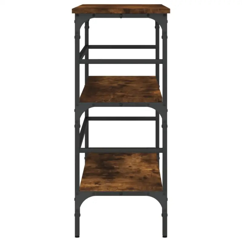 Bijzettafel met metalen frame en bewerkt hout voor elegantie - Bijzettafels