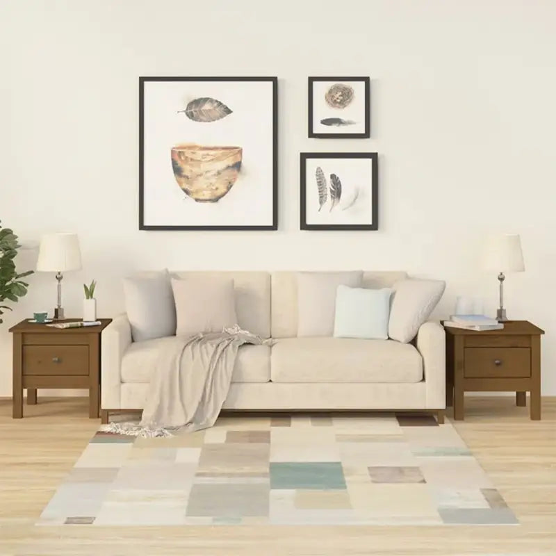 Bijzettafel van massief grenenhout voor praktische en stijlvolle opbergruimte - Honingbruin / 40 x 40 x 39 cm / 2