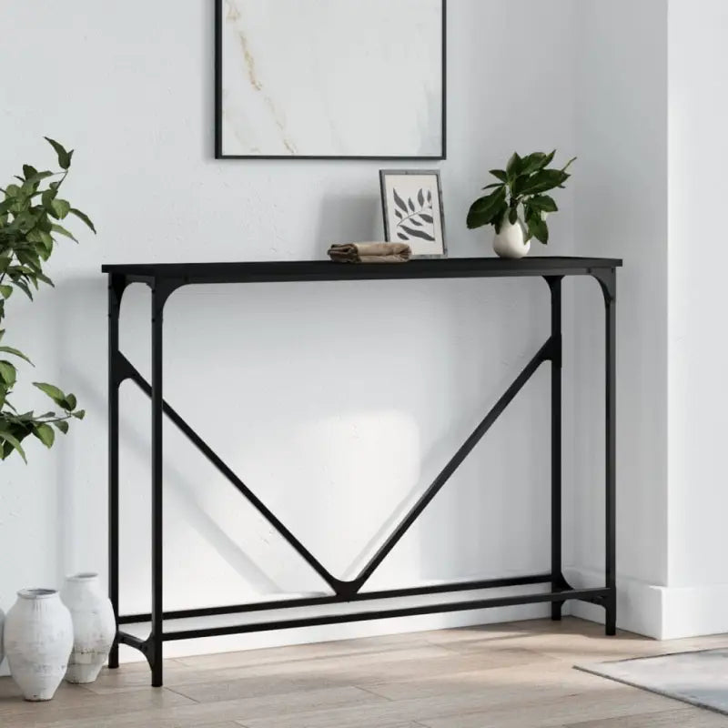 Bijzettafels met bewerkt hout en metalen frame voor een elegante look - Zwart / 1 - Bijzettafels