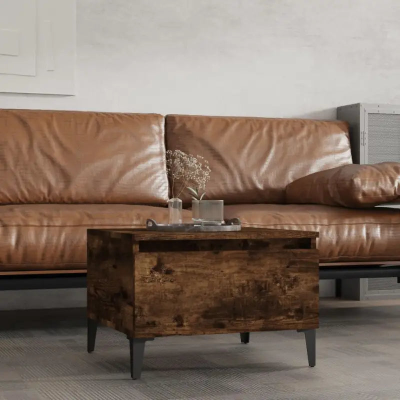 Bijzettafels met bewerkt hout voor een industriële woonkamerstijl - Gerookt eiken / 1 - Bijzettafels