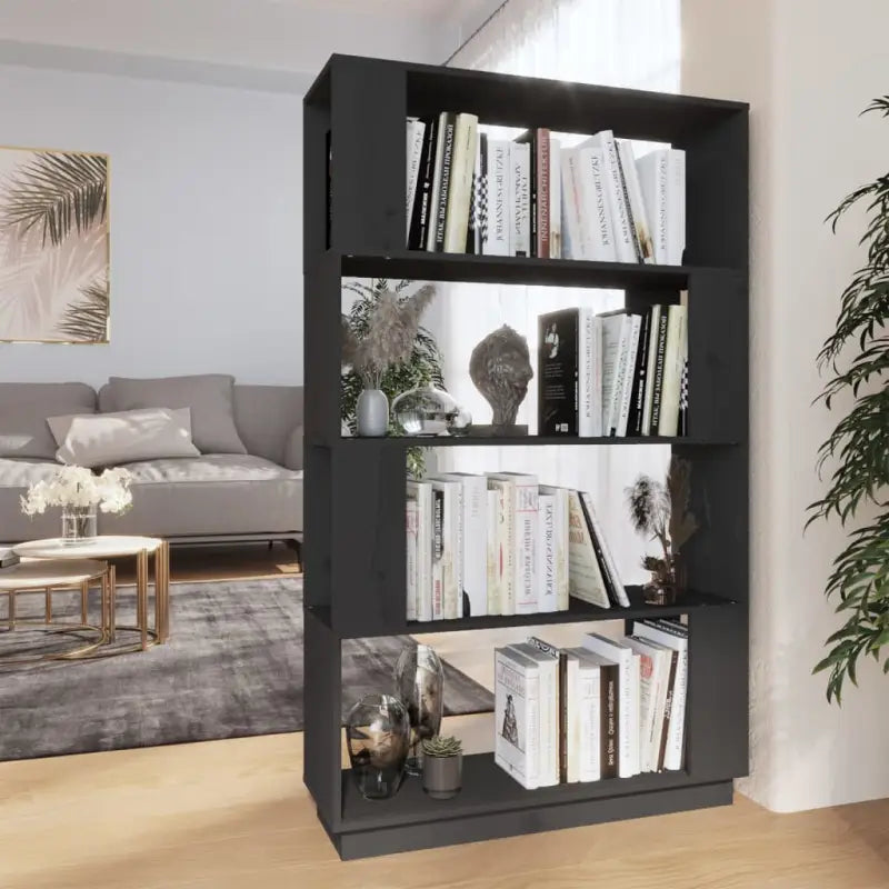 Boekenkast biedt praktisch en decoratief comfort van massief grenenhout - Grijs / 1 - Boekenkasten