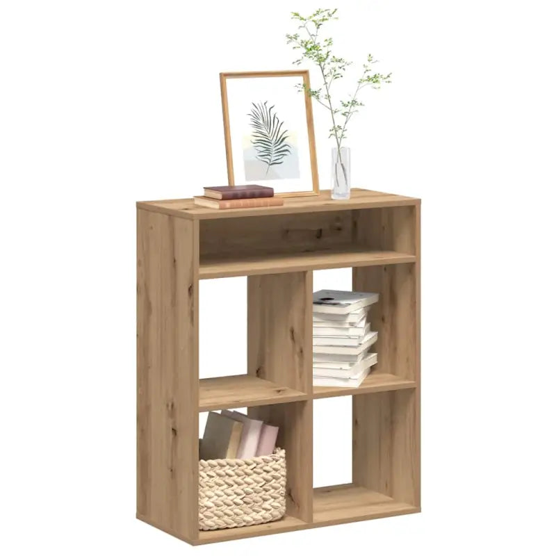 Boekenkast van bewerkt hout in grijs sonoma stijl - artisanaal eikenkleurig / 66 x 31 x 80 cm / 1 - Boekenkasten