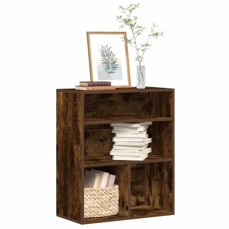 Boekenkast van bewerkt hout in grijs sonoma stijl - Gerookt eiken / 60 x 30 x 71.5 cm / 1 - Boekenkasten