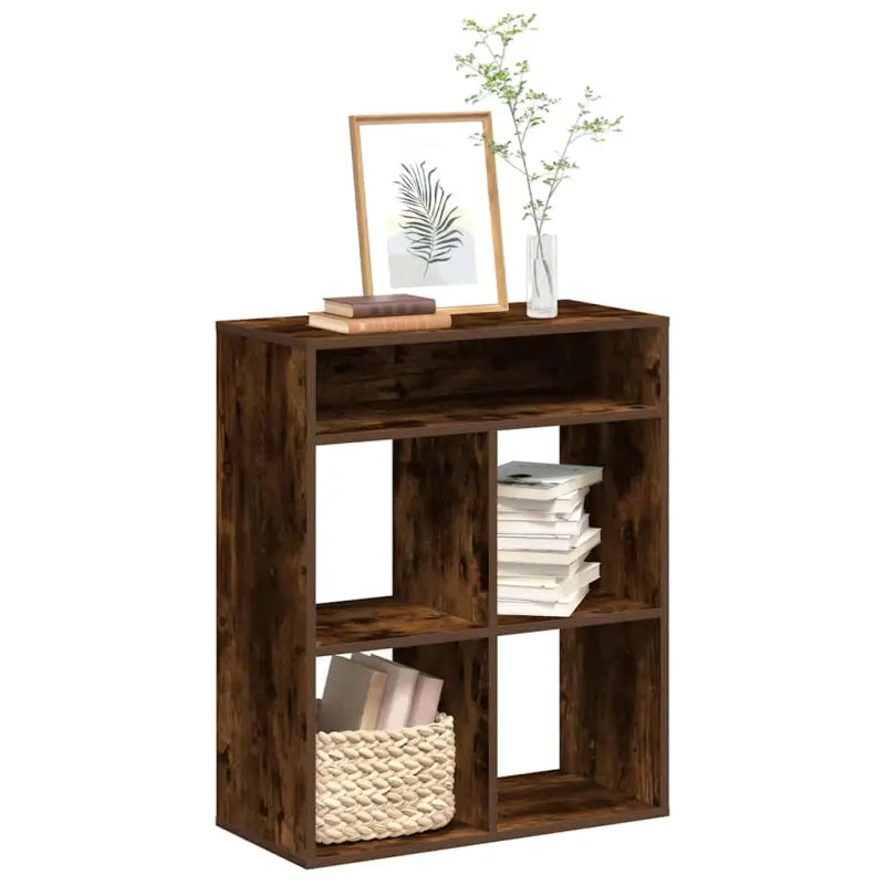 Boekenkast van bewerkt hout in grijs sonoma stijl - Gerookt eiken / 66 x 31 x 80 cm / 1 - Boekenkasten