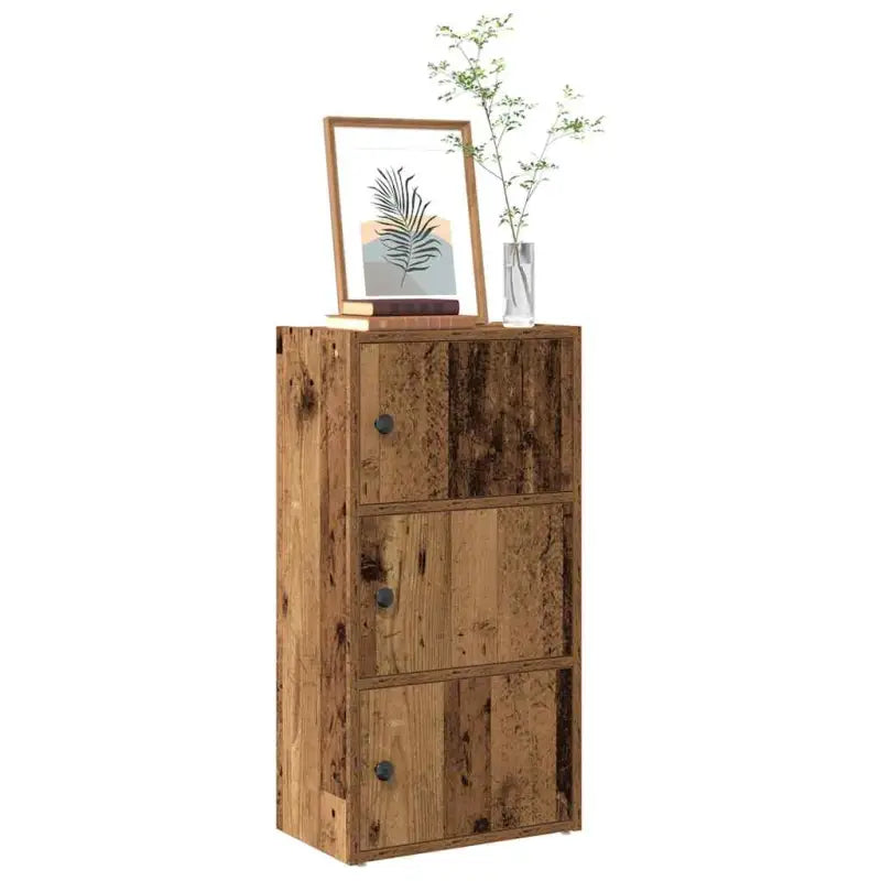 Boekenkast van bewerkt hout in grijs sonoma voor een stijlvolle organisatie - Oud hout / 1 / 77 cm - Boekenkasten