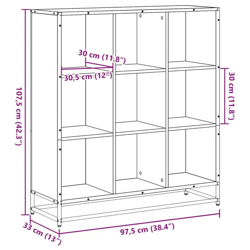 Boekenkast van bewerkt hout met industrieel metalen frame - Boekenkasten