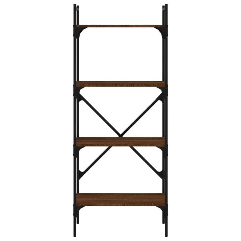 Boekenkast van bewerkt hout met robuust stalen frame - Boekenkasten