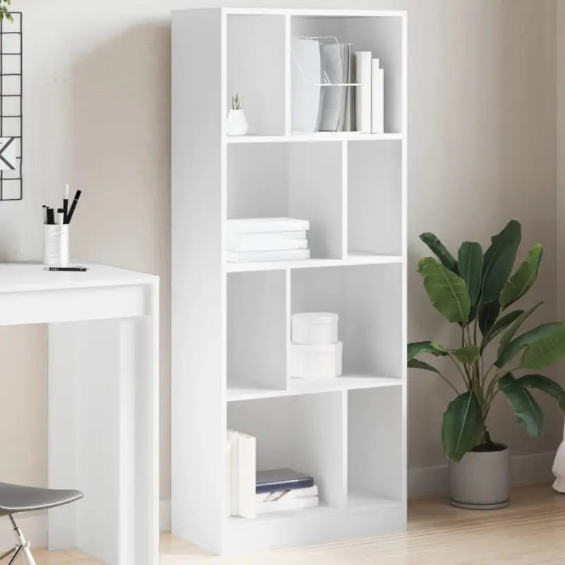 Boekenkast van bewerkt hout voor extra opbergruimte in huis of kantoor - Wit / 1 / 141 cm - Boekenkasten