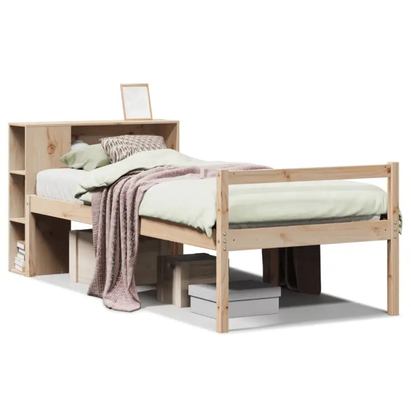 Boekenkastbed in massief grenenhout met ideale totale afmetingen - Bedden & bedframes
