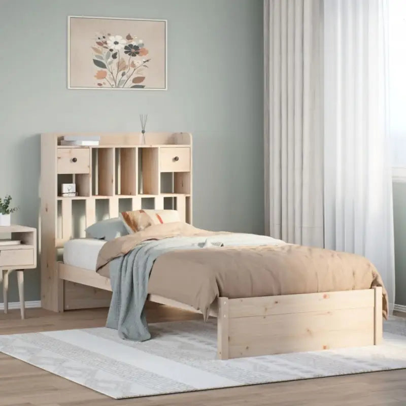 Boekenkastbed van massief grenenhout met comfortabele totale afmetingen - Naturel / 90 x 190 cm - Bedden & bedframes