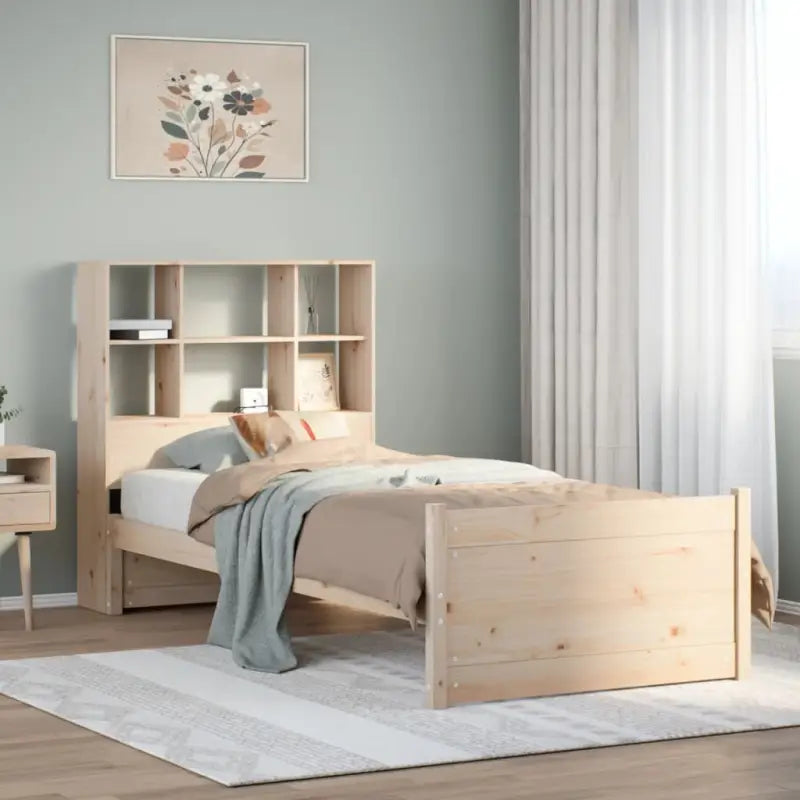 Boekenkastbed van massief grenenhout met duurzame totale afmetingen - Naturel / 100 x 200 cm - Bedden & bedframes