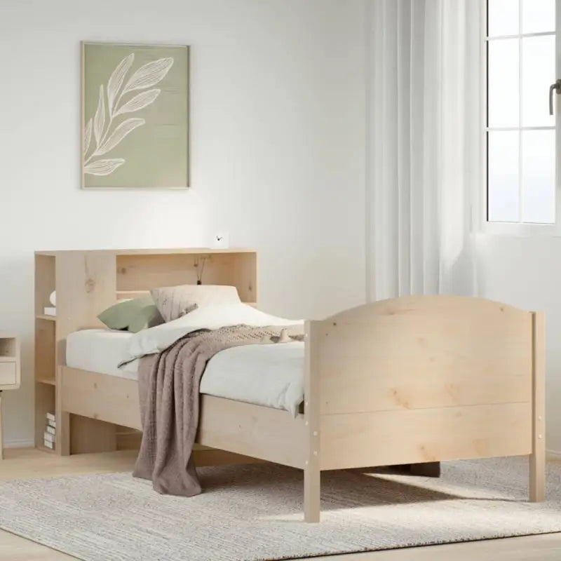 Boekenkastbed van massief grenenhout met ideale totale afmetingen - Naturel / 100 x 200 cm - Bedden & bedframes