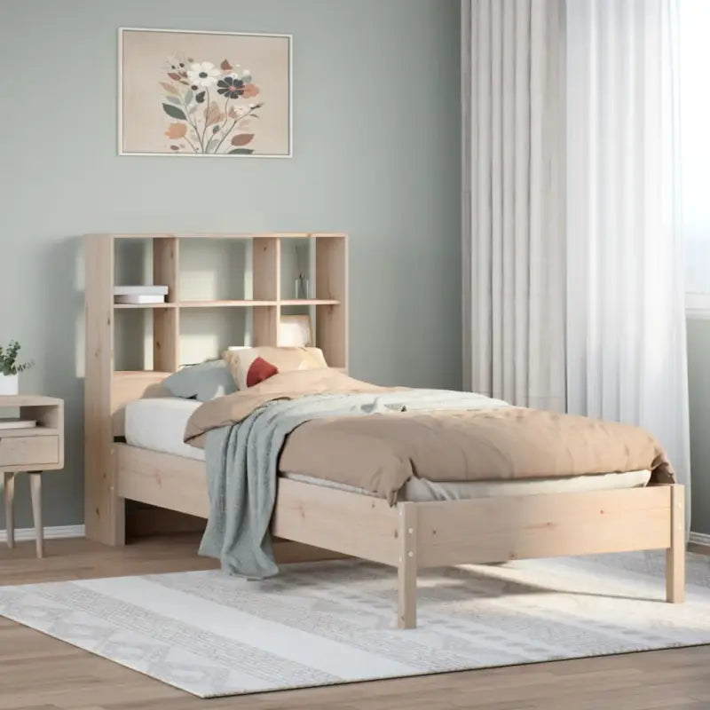Boekenkastbed van massief grenenhout met ideale totale afmetingen - Naturel / 90 x 200 cm - Bedden & bedframes
