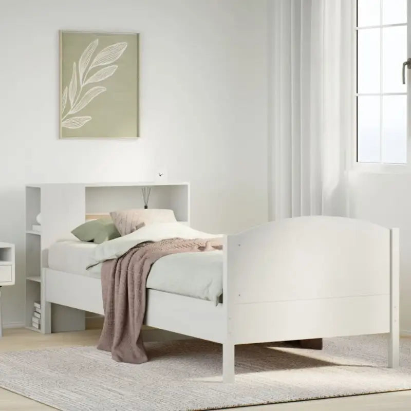 Boekenkastbed van massief grenenhout met ideale totale afmetingen - Wit / 100 x 200 cm - Bedden & bedframes