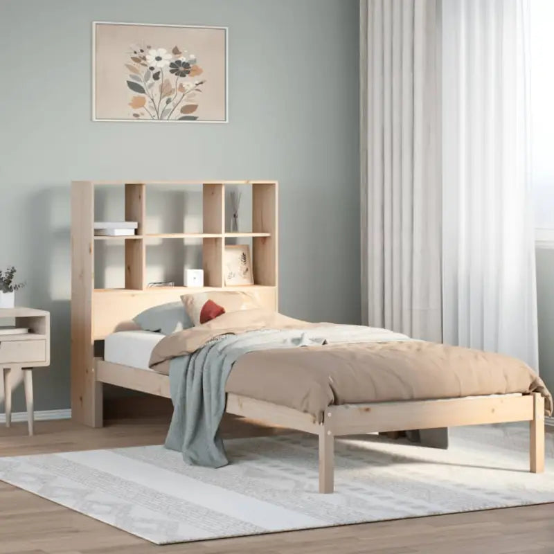 Boekenkastbed van massief grenenhout met optimale totale afmetingen - Naturel / 75 x 190 cm - Bedden & bedframes