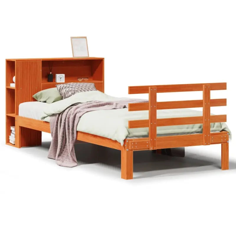 Boekenkastbed van massief grenenhout met optimale totale afmetingen - Bedden & bedframes
