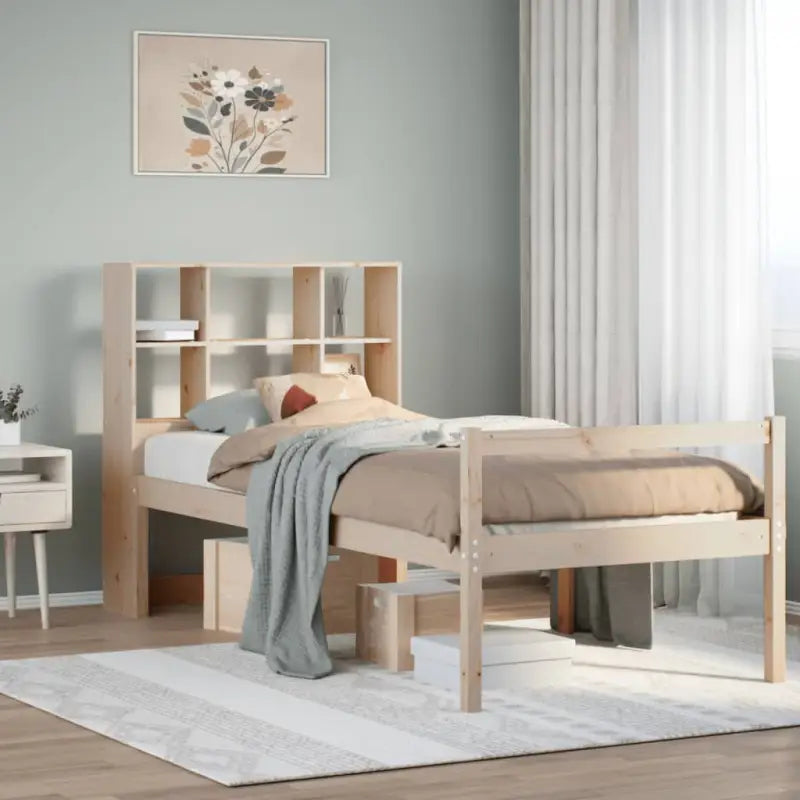 Boekenkastbed van massief grenenhout met optimale totale afmetingen - Bedden & bedframes