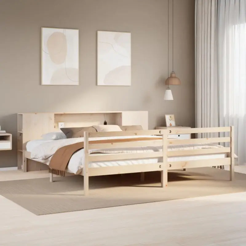 Boekenkastbed van massief grenenhout met optimale totale afmetingen - Naturel / 180 x 200 cm - Bedden & bedframes