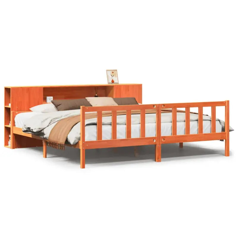 Boekenkastbed van massief grenenhout met optimale totale afmetingen - Bedden & bedframes