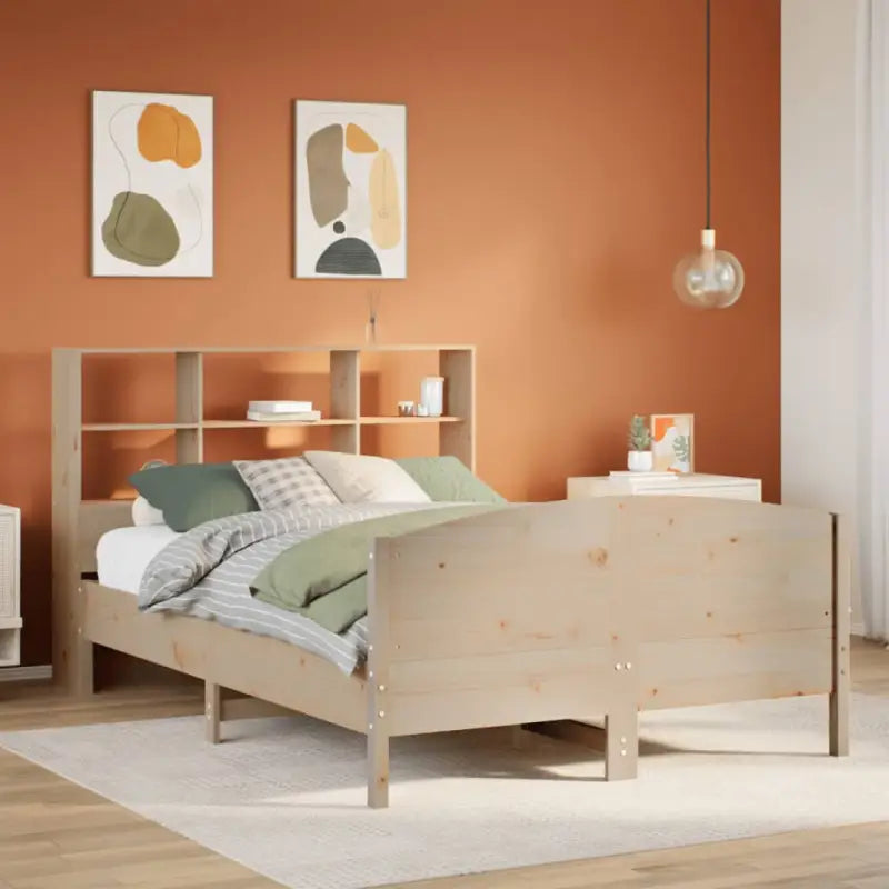 Boekenkastbed van massief grenenhout met optimale totale afmetingen - Naturel / 135 x 190 cm - Bedden & bedframes