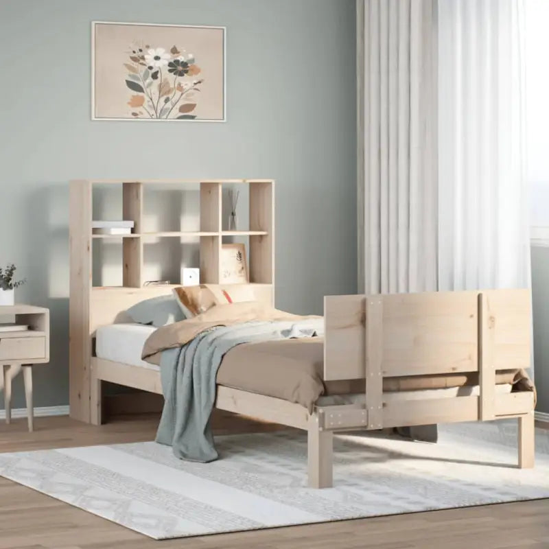 Boekenkastbed van massief grenenhout met optimale totale afmetingen - Naturel / 75 x 190 cm - Bedden & bedframes