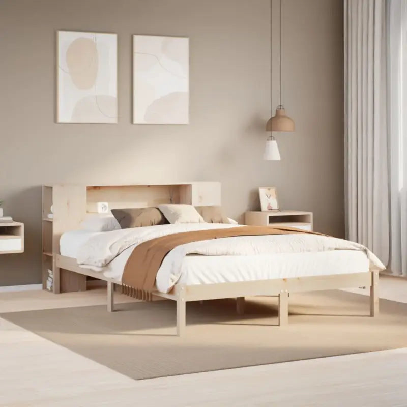 Boekenkastbed van massief grenenhout met perfecte totale afmetingen - Naturel / 150 x 200 cm - Bedden & bedframes