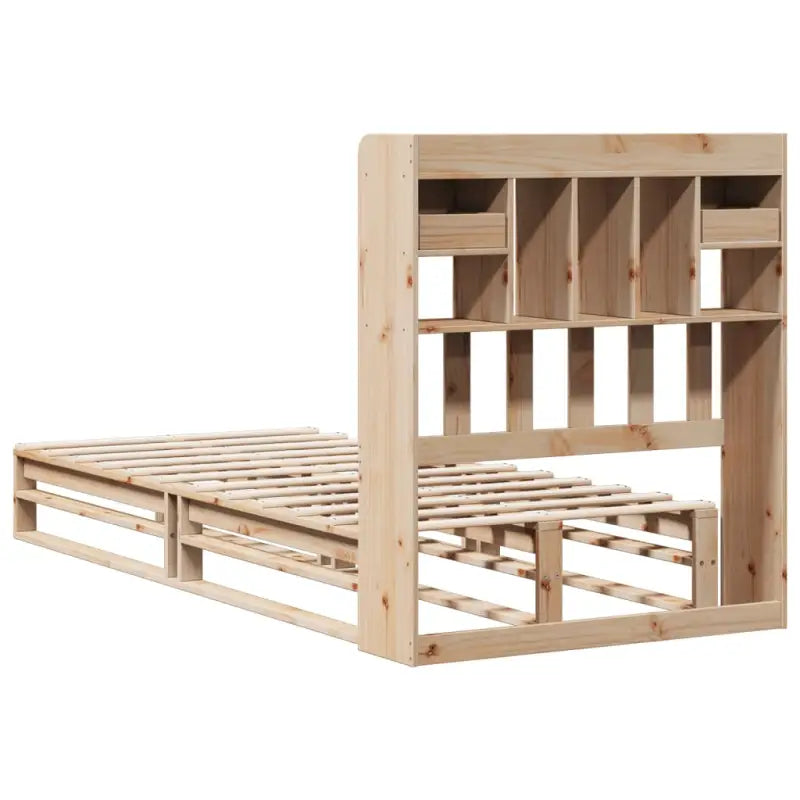 Boekenkastbed van massief grenenhout met praktische totale afmetingen - Bedden & bedframes