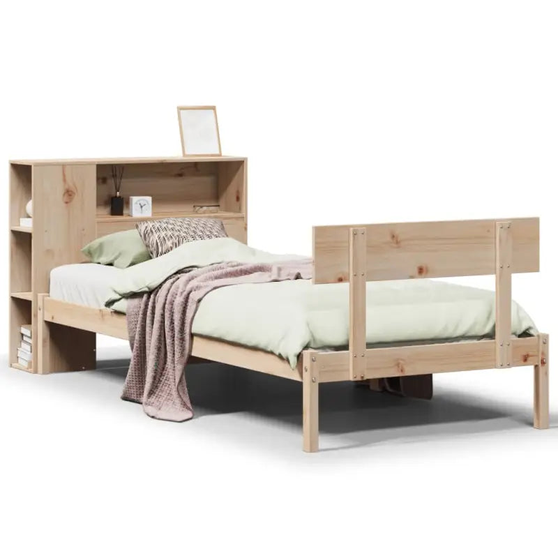 Boekenkastbed van massief grenenhout met ruime totale afmetingen - Bedden & bedframes