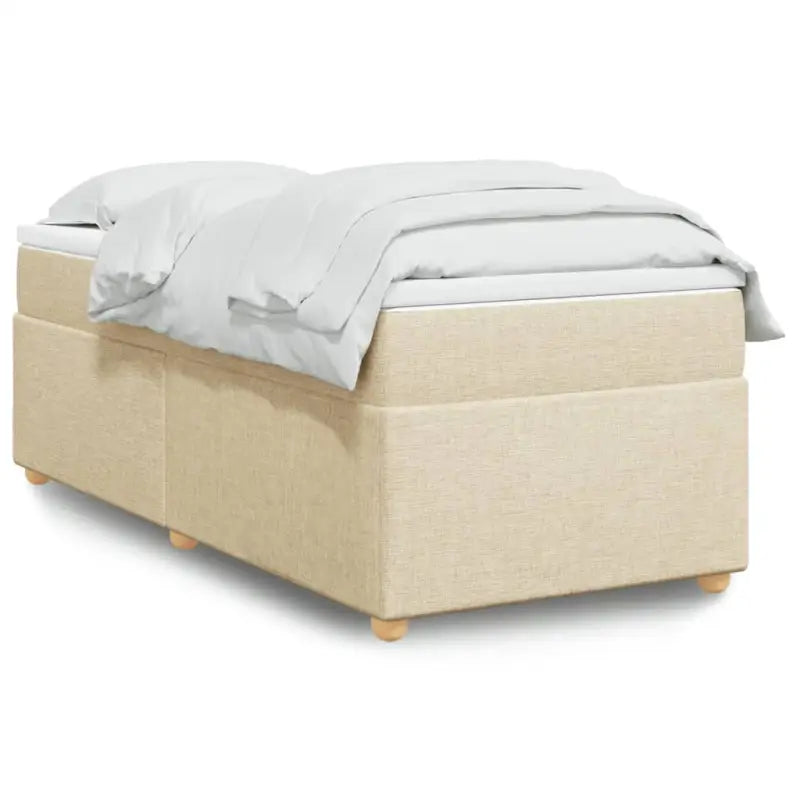 Boxspring met ademend vermogen en duurzaam zwart materiaal - Crème / 90 x 200 cm - Bedden & bedframes
