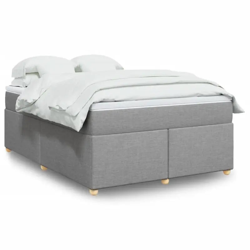 Boxspring met ademend vermogen en duurzaam zwart materiaal - Lichtgrijs / 140 x 200 cm - Bedden & bedframes