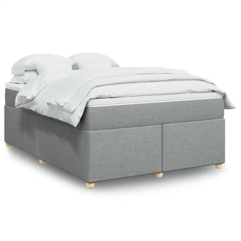 Boxspring met ademend vermogen en duurzaam zwart materiaal - Lichtgrijs / 160 x 200 cm - Bedden & bedframes