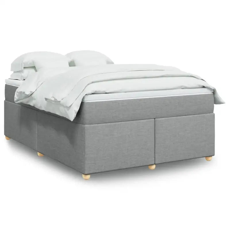 Boxspring met ademend vermogen en duurzaam zwart materiaal - Lichtgrijs / 140 x 190 cm - Bedden & bedframes