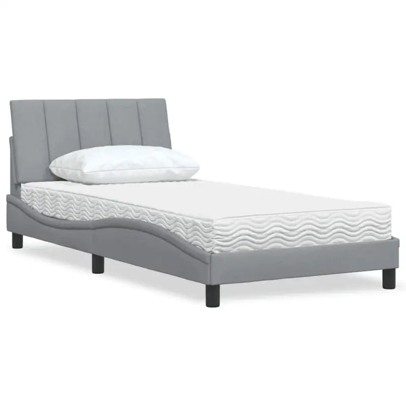 Boxspring nodig slaapcomfort met ademend vermogen en hanko montage vereist - Lichtgrijs / 100 x 200 cm - Bedden &