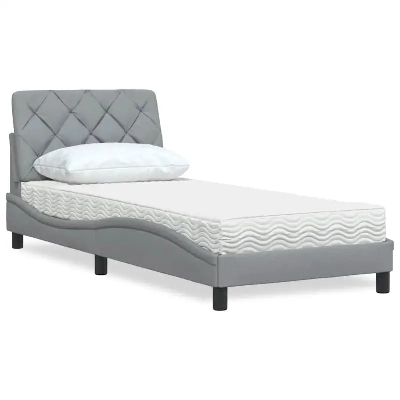 Boxspring nodig voor optimaal slaapcomfort met ademend vermogen - Lichtgrijs / 80 x 200 cm - Bedden & bedframes