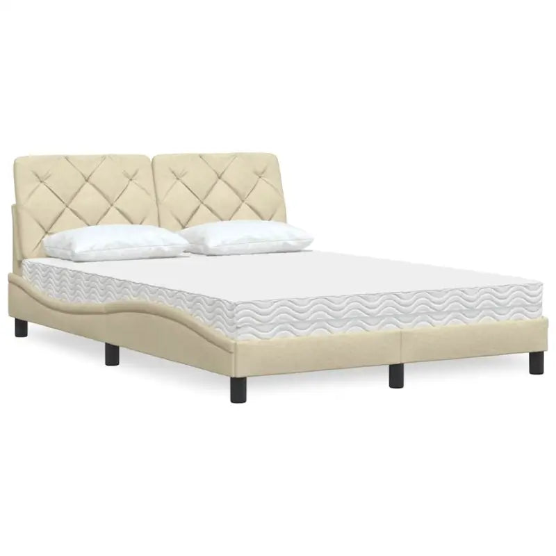 Boxspring nodig voor optimaal slaapcomfort met ademend vermogen - Crème / 140 x 190 cm - Bedden & bedframes