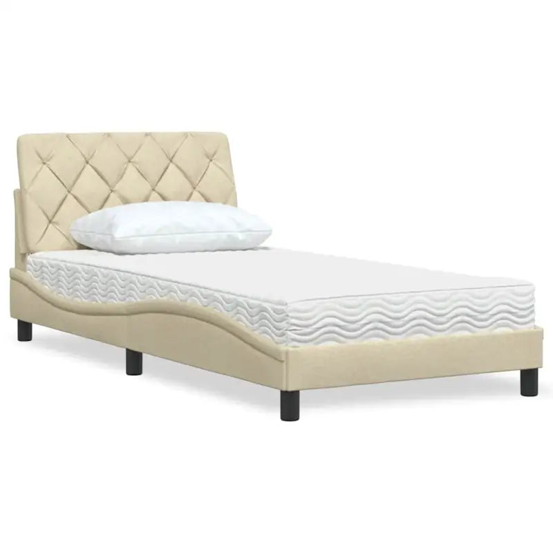 Boxspring nodig voor optimaal slaapcomfort met ademend vermogen - Crème / 100 x 200 cm - Bedden & bedframes