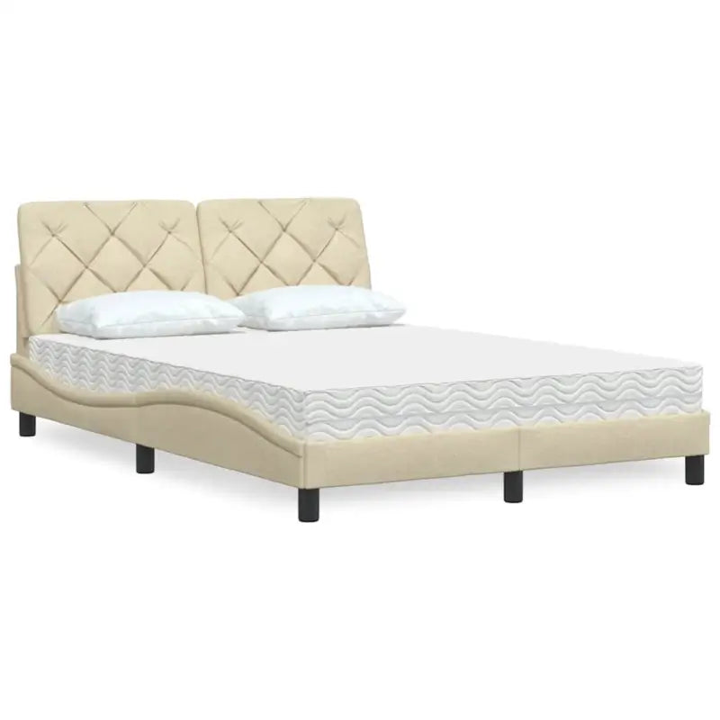 Boxspring nodig voor optimaal slaapcomfort met ademend vermogen - Crème / 140 x 200 cm - Bedden & bedframes
