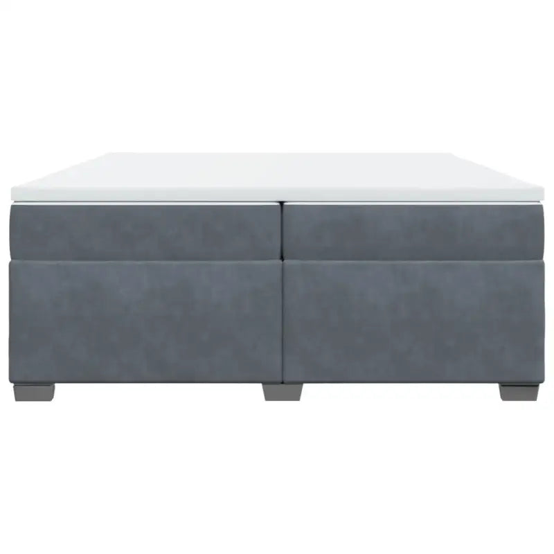 Boxspringbed in donkergrijs materiaal met massief grenenhout bouw - Bedden & bedframes