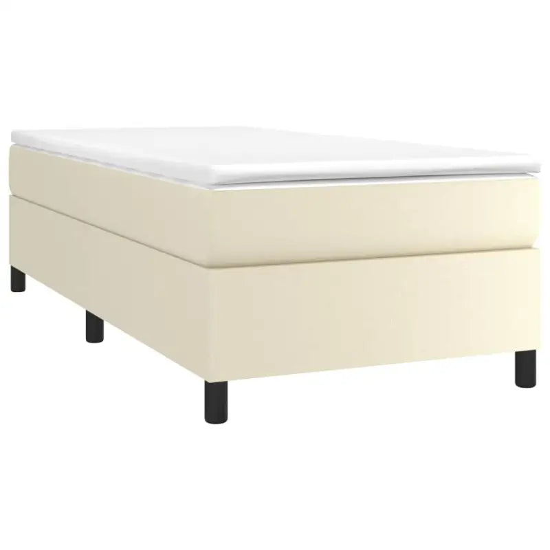 Boxspringbed met multiplex lattenbodem en crème kunstleer voor rust - Bedden & bedframes