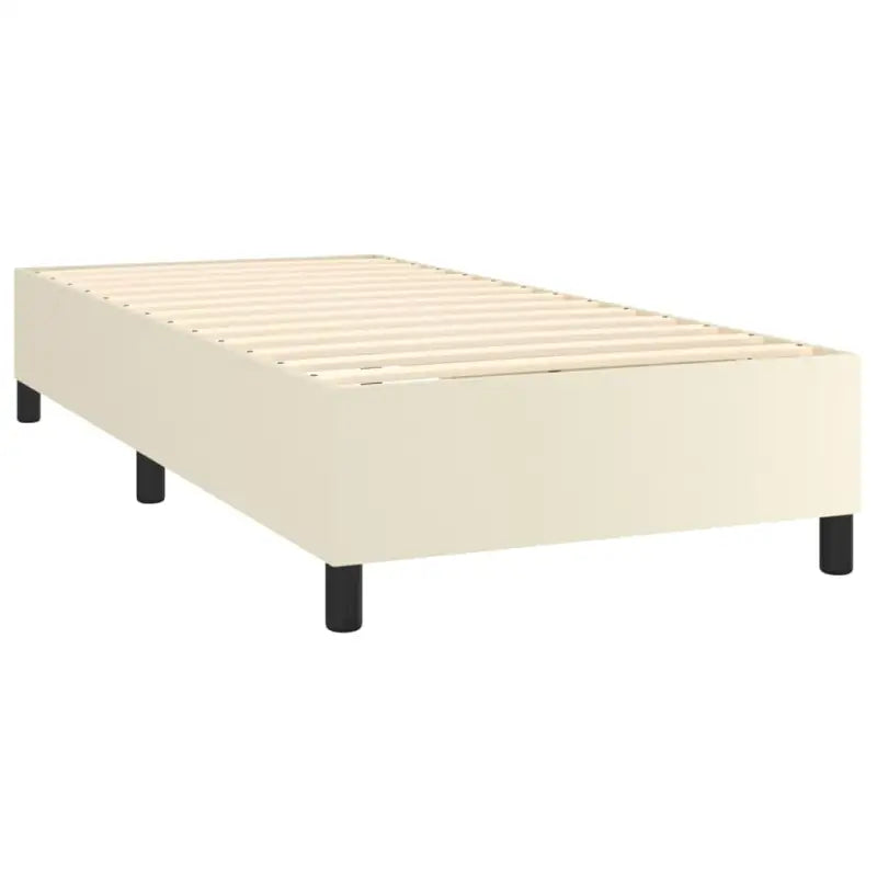 Boxspringbed met multiplex lattenbodem en crème kunstleer voor rust - Bedden & bedframes