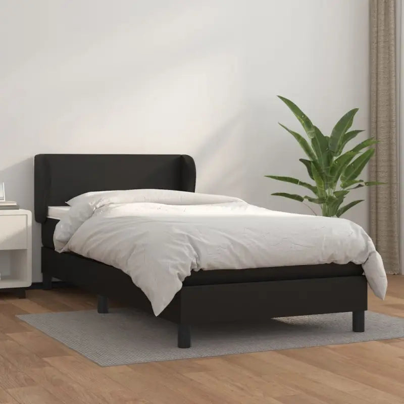 Boxspringbed met zwart materiaal en schuim afmetingen voor ultiem slaapcomfort - Zwart / 90 x 200 cm / Effen ontwerp