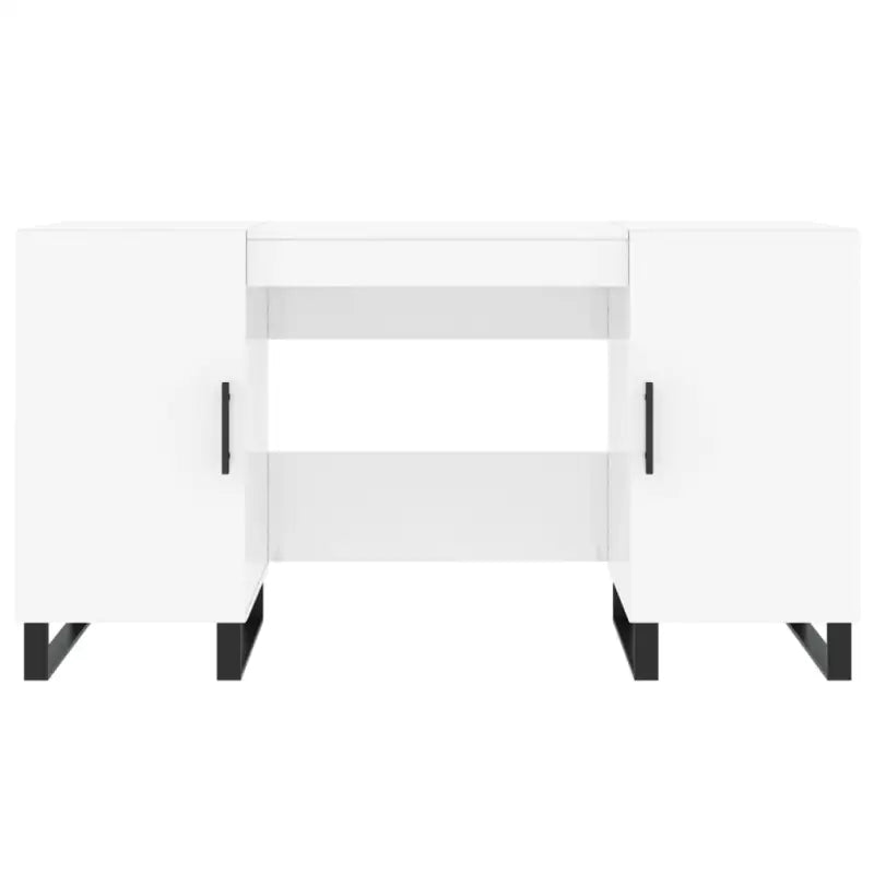 Bureau van bewerkt hout met hoogglans wit voor een elegante werkomgeving - Bureaus