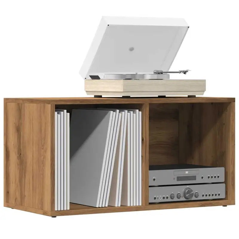 Cd en dvd opbergkast van bewerkt hout met robuuste achterkant in grijs Sonoma eiken - artisanaal eikenkleurig / 1 - Cd-