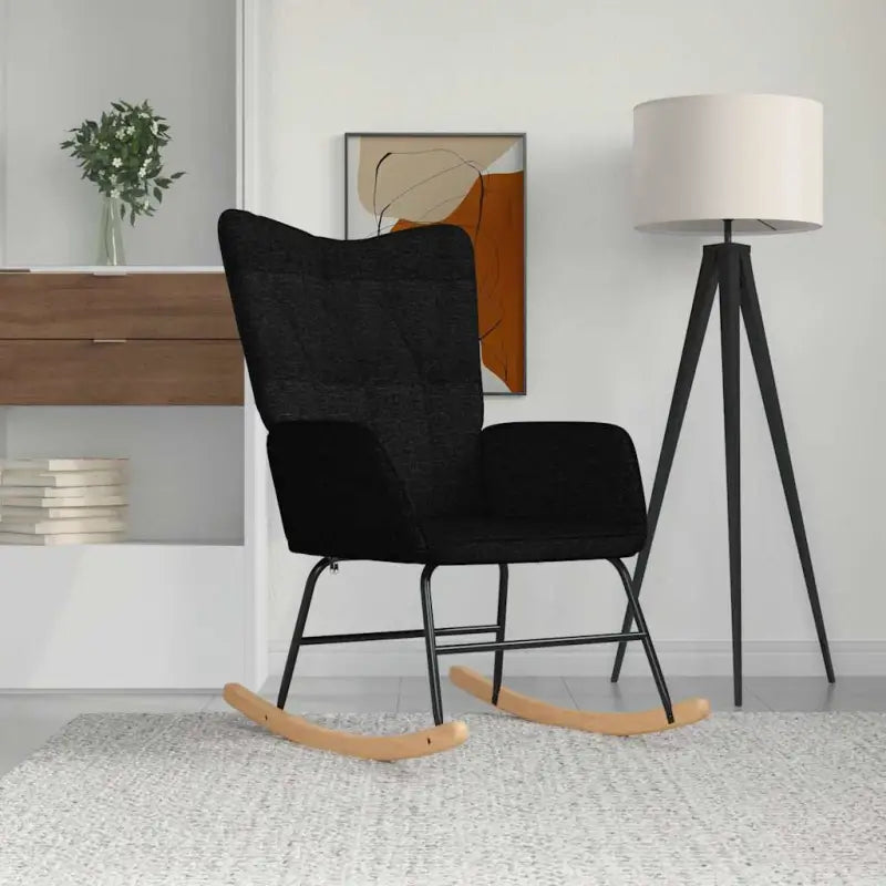 Chique en elegante schommelstoel met modern ontwerp - Zwart / 1 / Zonder voetensteun - Schommelstoelen