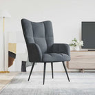 Chique en modern relaxfauteuil met blokpatroon - Donkergrijs / 1 / Zonder voetensteun - Fauteuils & Relaxfauteuils