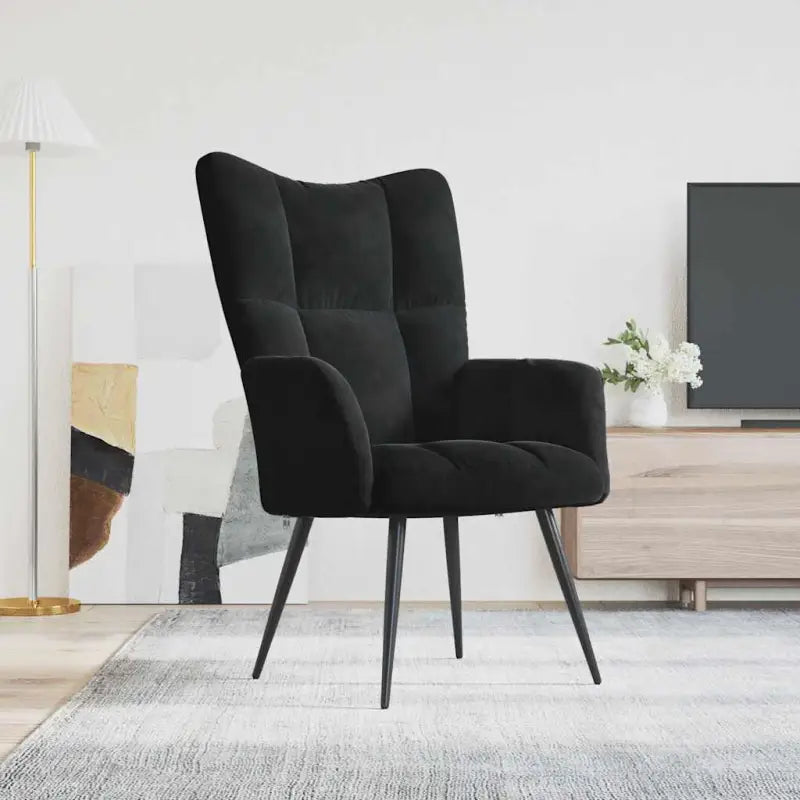 Chique en modern relaxfauteuil met blokpatroon - Zwart / 1 / Zonder voetensteun - Fauteuils & Relaxfauteuils