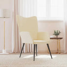 Chique en moderne relaxstoel met blokpatroon - Crème / 1 / Zonder voetensteun - Fauteuils & Relaxfauteuils