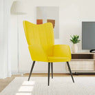 Chique en moderne relaxstoel met blokpatroon - Mosterdgeel / 1 / Zonder voetensteun - Fauteuils & Relaxfauteuils