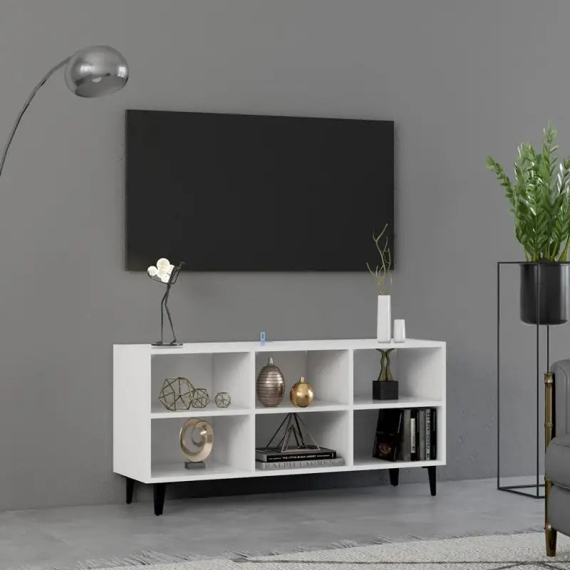 Chique tv-meubel met metalen poten voor een elegante uitstraling - Wit / 1 / 103.5 cm - Tv-meubels