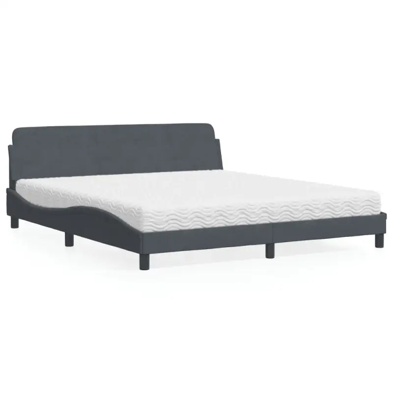 Comfortabel bed met multiplex lattenbodem en 22d PU-schuim voor optimale nachtrust - Donkergrijs / 180 x 200 cm